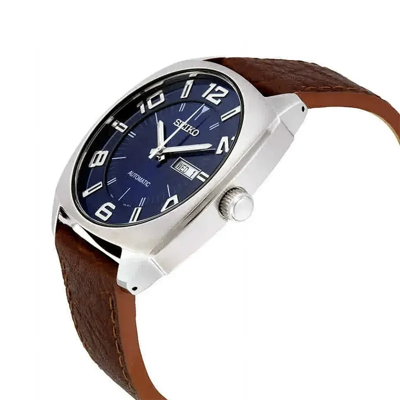 Seiko Recraft Automatic Brown Leather Hardlex Men's Watch- SNKN37